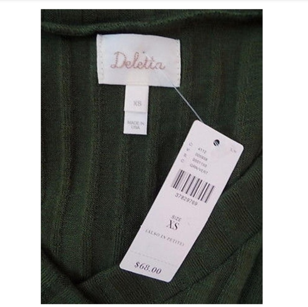 Deletta Green Ribbed Knit Top - Picture 4 of 7